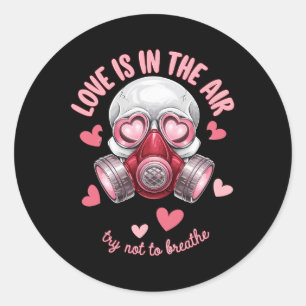 Valentine Skull Gas Mask Love Romance _7 Classic Round Sticker