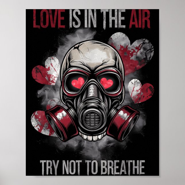 Valentine Skull Gas Mask Love Romance  Poster (Front)