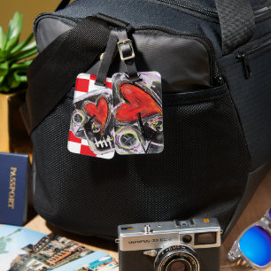 VALENTINE SKULL LUGGAGE TAG