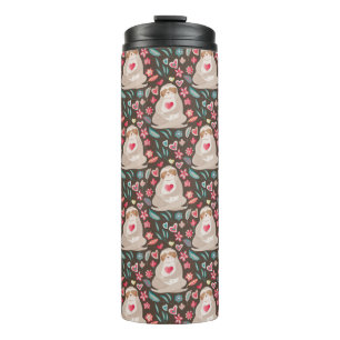 Valentine Sloth Pattern Thermal Tumbler
