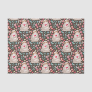 Valentine Sloth Pattern Tissue Paper