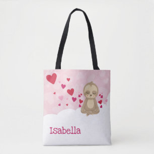 Valentine Sloth Personalised Tote Bag