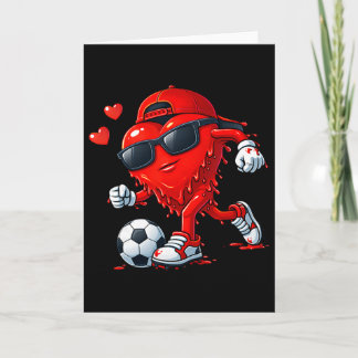 Valentine Soccer Heart Drip Sport Love Valentines  Card