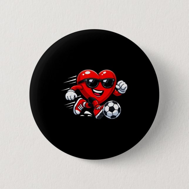 Valentine Soccer Heart Drip Srt Love Valentines Da 6 Cm Round Badge (Front)