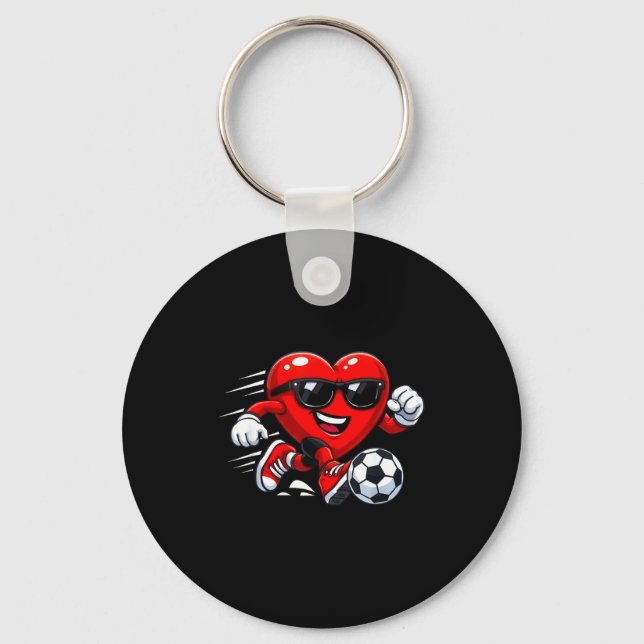 Valentine Soccer Heart Drip Srt Love Valentines Da Key Ring (Front)