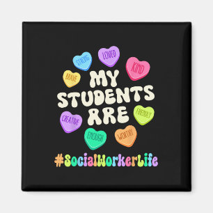 Valentine Social Worker Life Affirmations Hearts T Magnet