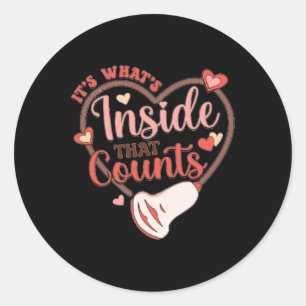 Valentine Sonography Tech Heart Transducer Ultraso Classic Round Sticker