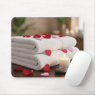 Valentine Spa Day With Hearts Mouse Pad