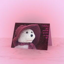 Valentine Sparkle Teddy Bear Holiday Card