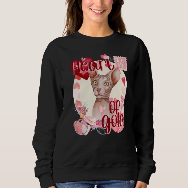 Valentine Sphynx Cat Simply Cute Southern Colors C Sweatshirt (Front)