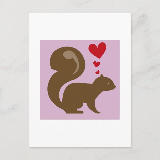 Valentine Squirrel Holiday Postcard (Front)