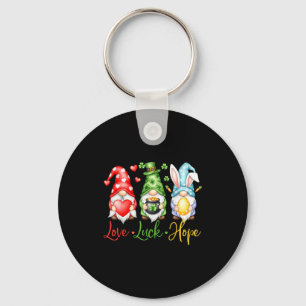Valentine St Patricks Easter Love Luck Hope Gnomes Key Ring