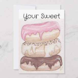 Valentine stack of doughnuts holiday card