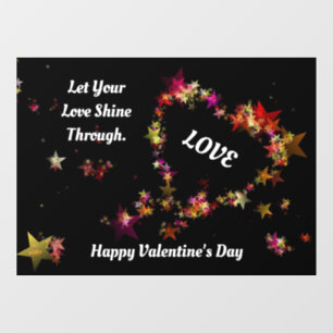 Valentine Stars Heart Window Cling