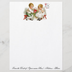 VALENTINE STATIONARY ON LINEN PAPER STOCK - GIFTS CUSTOMIZED LETTERHEAD
