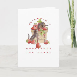 Valentine/Strawberry Chipmunks Holiday Card