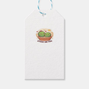 Valentine Stuck On You Cute Cactus Couple Love Pla Gift Tags