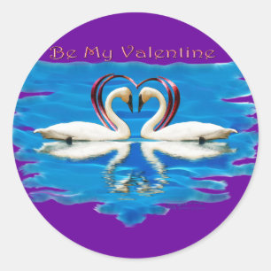 Valentine Swan Collection Classic Round Sticker