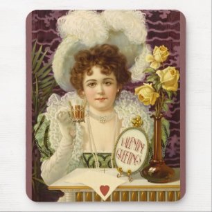 Valentine Sweet woman in fancy clothes CC1203 Mouse Pad