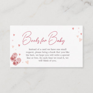 Valentine Sweetheart Baby Shower Books for Baby Enclosure Card