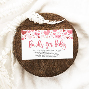 Valentine Sweetheart Baby Shower Books for Baby Enclosure Card