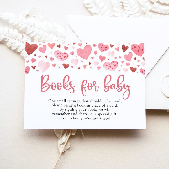Valentine Sweetheart Baby Shower Books for Baby Enclosure Card (Creator Uploaded)