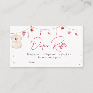 Valentine Sweetheart Baby Shower Diaper Raffle Enclosure Card