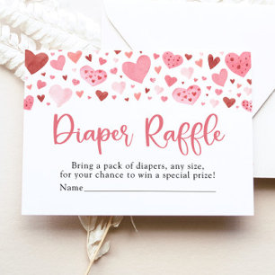 Valentine Sweetheart Baby Shower Diaper Raffle Enclosure Card
