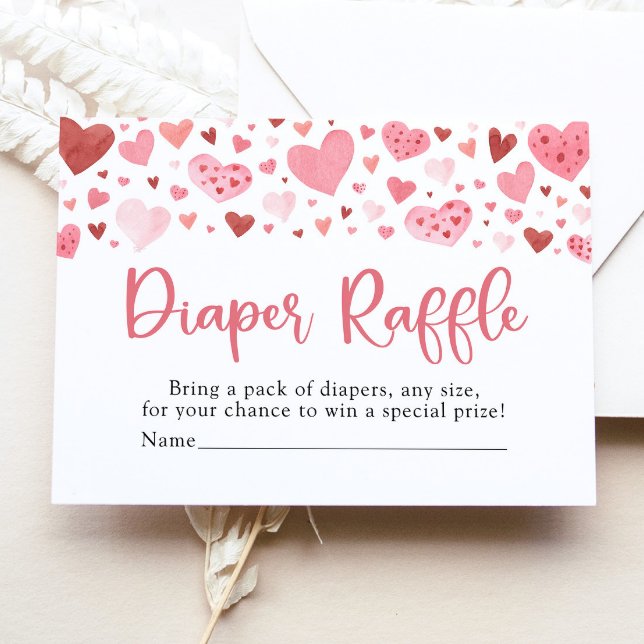 Valentine Sweetheart Baby Shower Diaper Raffle Enclosure Card (Creator Uploaded)