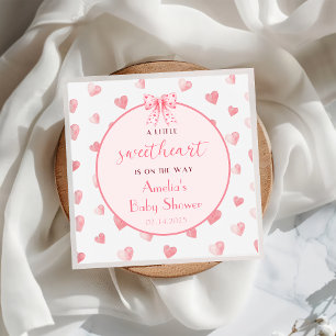 Valentine Sweetheart Baby Shower Paper Napkin