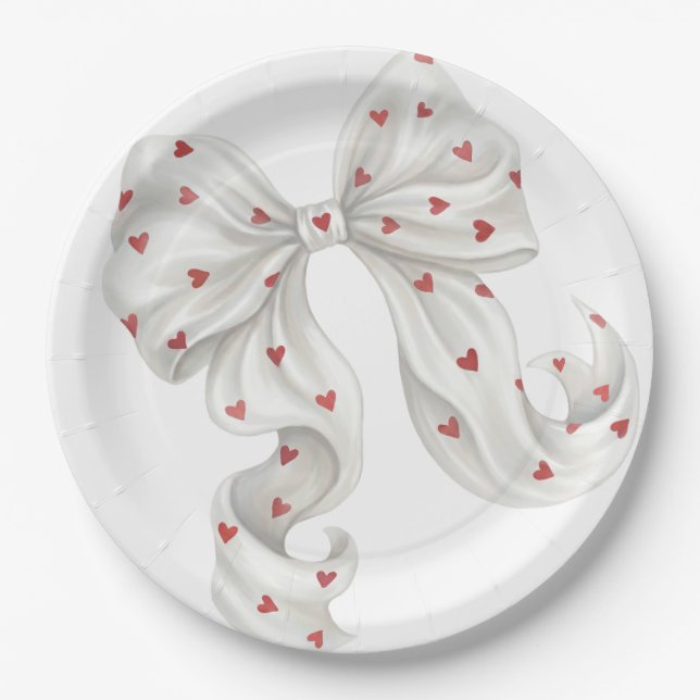 Valentine Sweetheart Baby Shower Paper Plate (Front)
