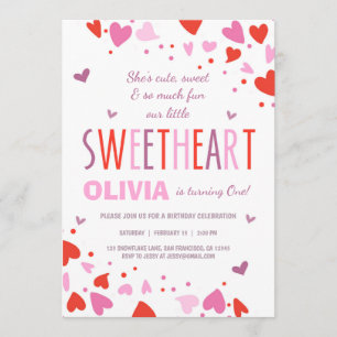 Valentine Sweetheart Birthday Party Invitation