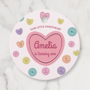 Valentine Sweetheart Candy Birthday Favour Tags
