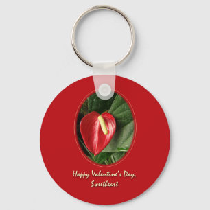 Valentine Sweetheart Card - Anthurium Key Ring