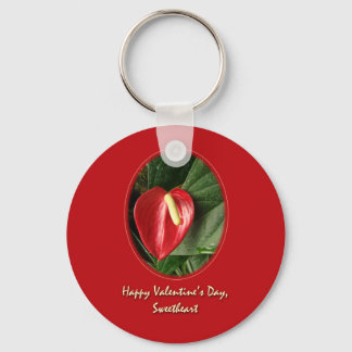 Valentine Sweetheart Card - Anthurium Key Ring