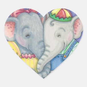 Valentine Sweethearts ELEPHANT STICKERS *Customise