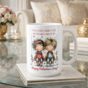 Valentine Swing Kids Illustration Coffee Mug