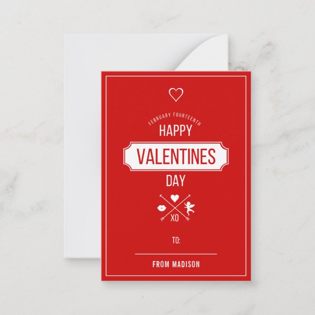 Valentine Symbols Classroom Valentine Card 100pk (Front)