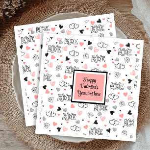 Valentine Tablescape Love Text Sketch Style Napkin