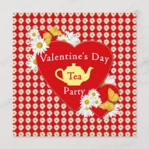 Valentine Tea Party Daisies Invitation