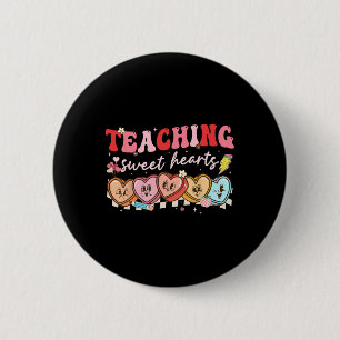 Valentine Teaching Sweet Hearts Teacher Men Women 6 Cm Round Badge