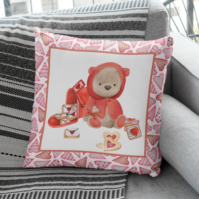 Valentine Teddy Bear Heart Cookies Cute Cushion (Creator Uploaded)