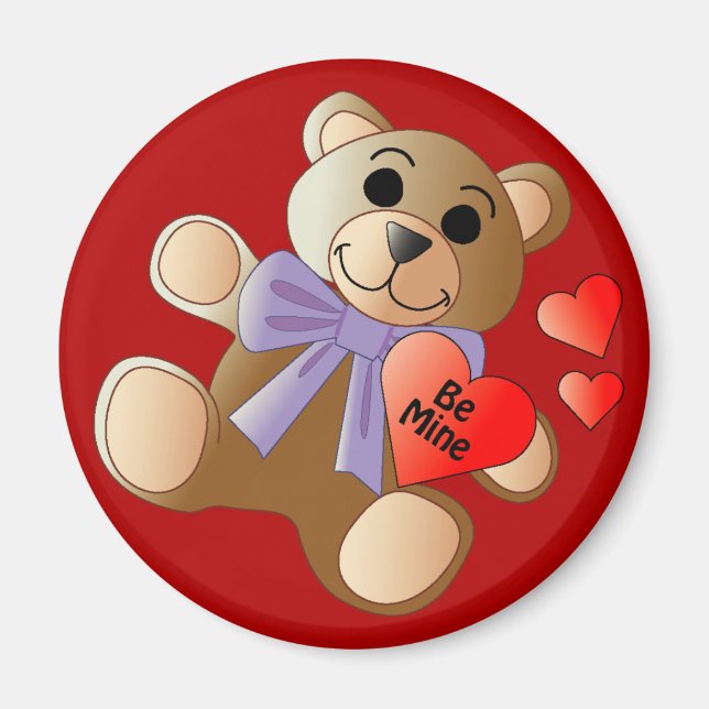Valentine Teddy Bear Magnet (Front)