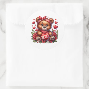 Valentine Teddy Stickers