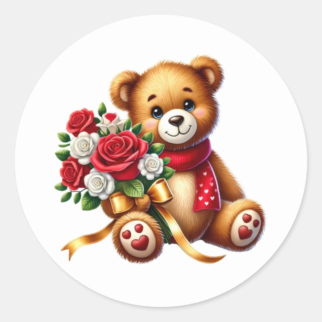 Valentine Teddy Stickers (Front)