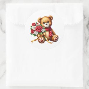 Valentine Teddy Stickers