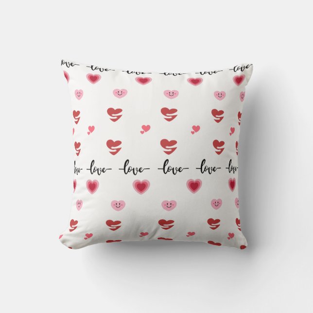 Valentine Throw Pillow love text (Front)