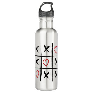 Valentine Tic Tac Toe Hearts Day 710 Ml Water Bottle