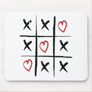 Valentine Tic Tac Toe Hearts Day Mouse Pad