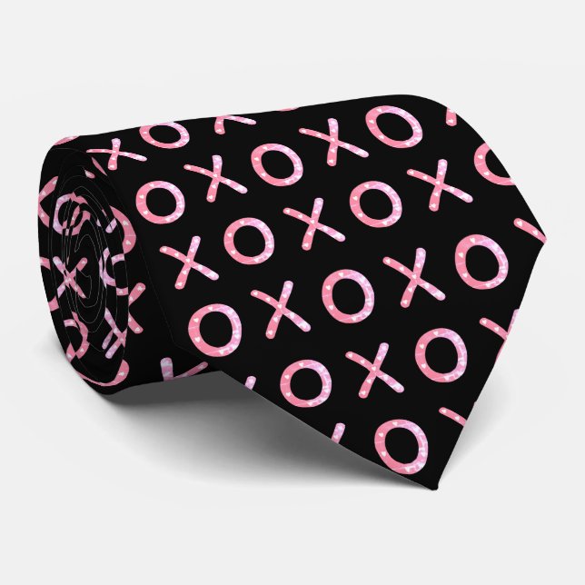 Valentine Tie Black and Pink (Rolled)